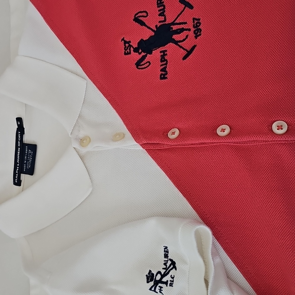 Ralph Lauren Pink and White Polo Shirt